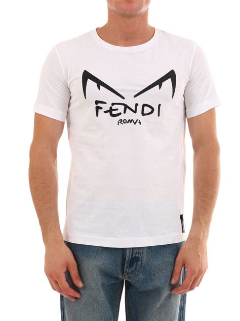 fendi white tshirt|fendi eyes t shirt men's.